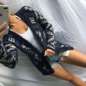 Navy/grey patterned sweater